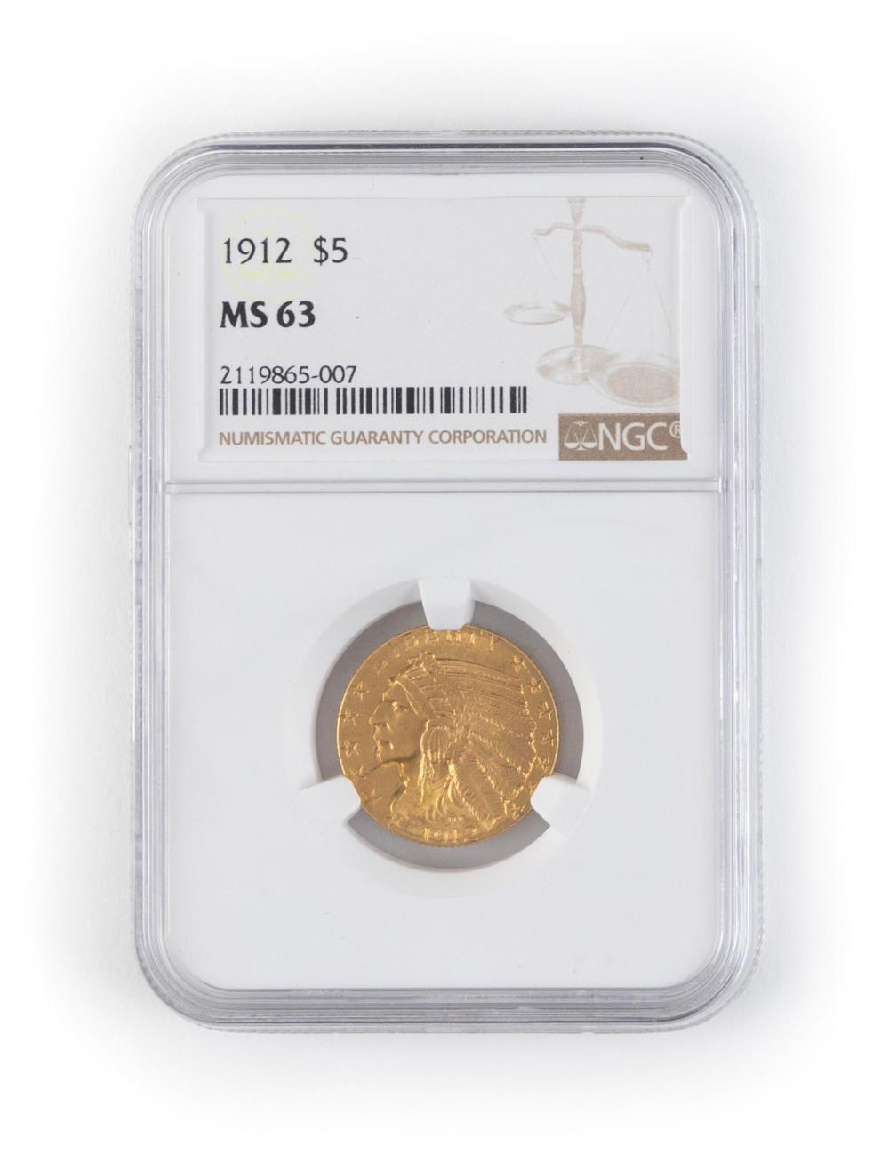 1912 FIVE DOLLAR GOLD PIECE1912 2f1cea