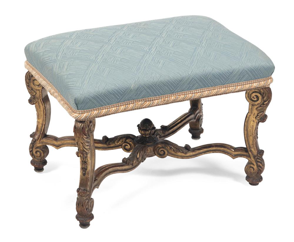 FRENCH GILT-CARVED AND UPHOLSTERED