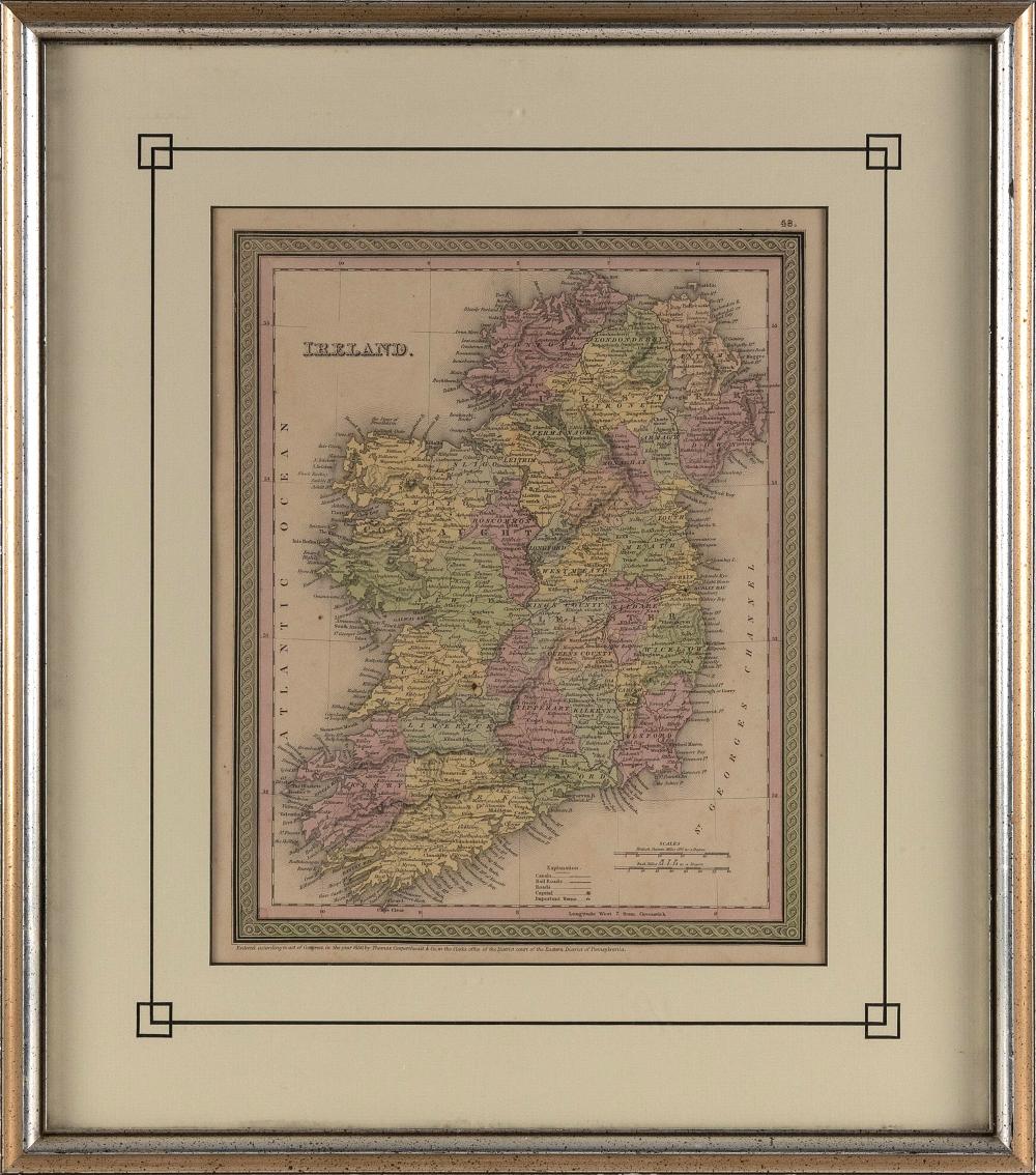 MAP OF IRELAND CIRCA 1850 ON PAPER  2f1d2c