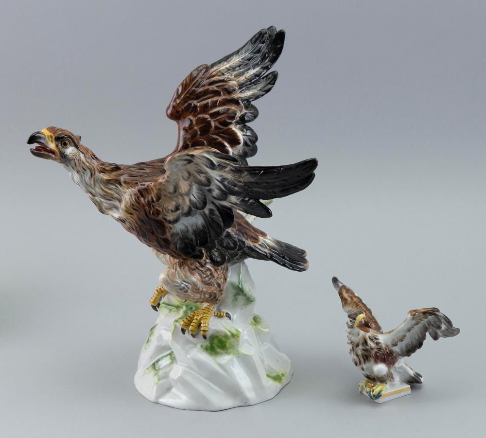 TWO GERMAN PORCELAIN EAGLES LATE 2f1da6