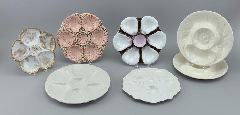 SEVEN PORCELAIN OYSTER & ARTICHOKE PLATES