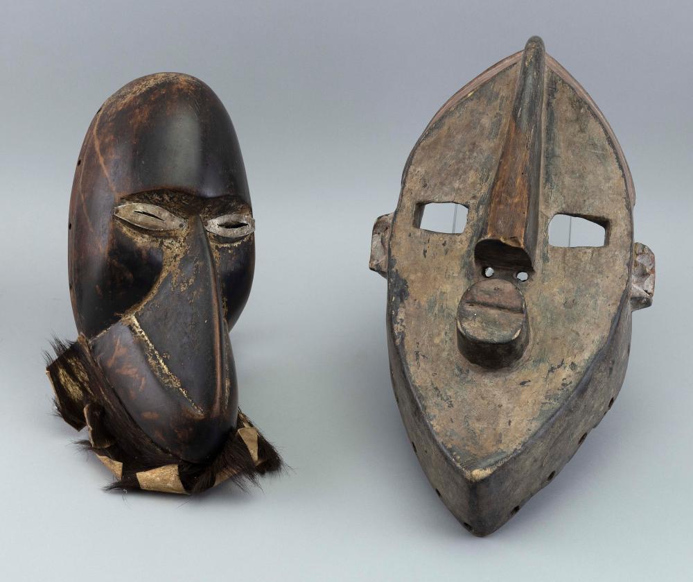 TWO AFRICAN MASKS 20TH CENTURYTWO