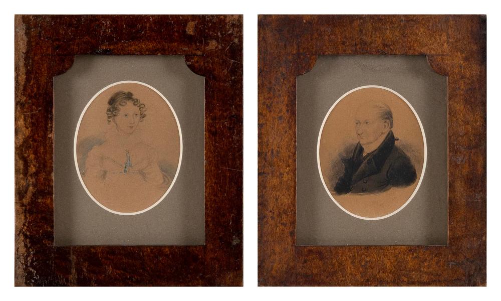 PAIR OF MINIATURE PORTRAITS AMERICA