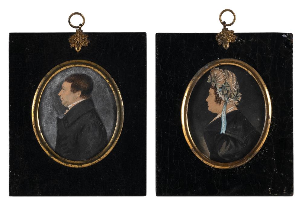 PAIR OF MINIATURE PORTRAITS AMERICA 2f1e37