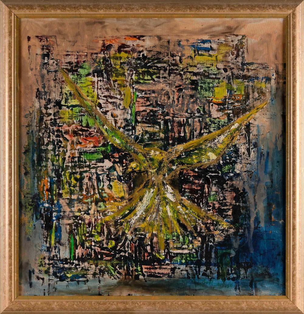 ABSTRACT PAINTING OF A FLYING BIRD