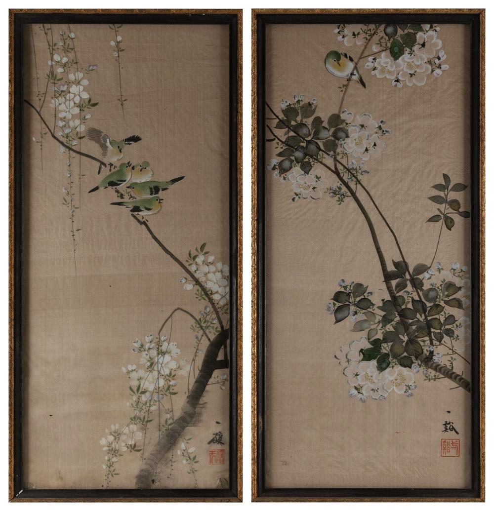 PAIR OF JAPANESE PAINTINGS MEIJI