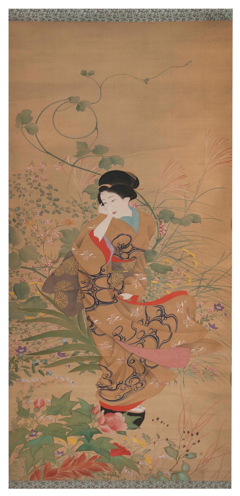 JAPANESE SCROLL PAINTING LATE 19TH