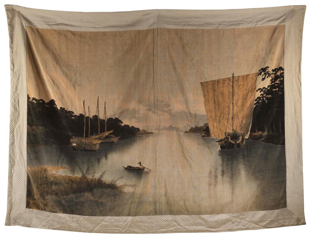 JAPANESE VELVET TAPESTRY WALL HANGING