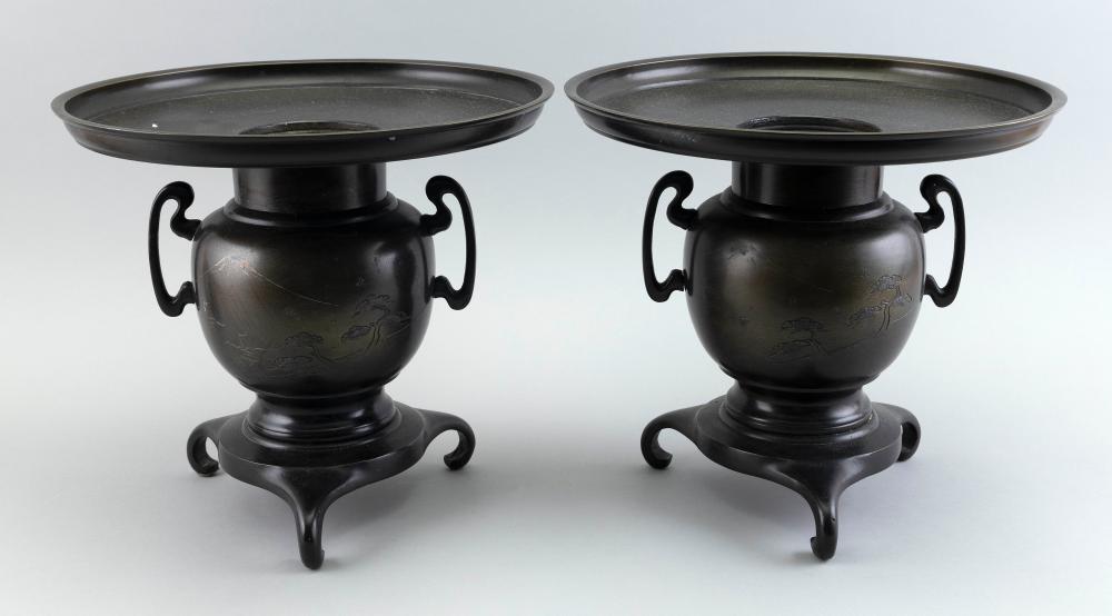 PAIR OF JAPANESE BRONZE TWO PART 2f1f66