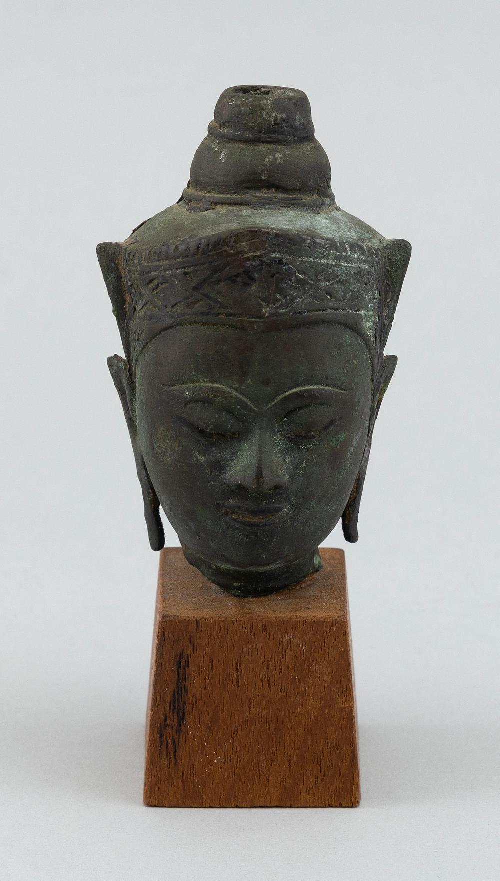 THAI BRONZE HEAD OF BUDDHA 17TH 18TH 2f1f7d