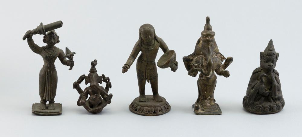 FIVE CHINESE BRONZE FIGURES 19TH 2f1f8a