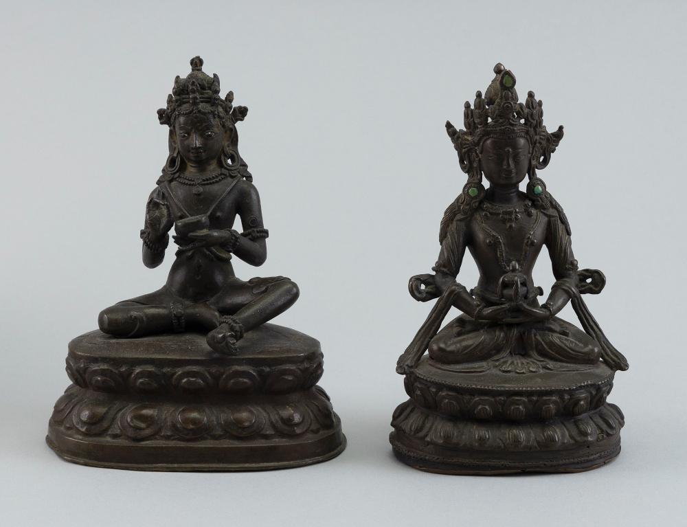 TWO CHINESE BRONZE TARA SCULPTURES 2f1f8d