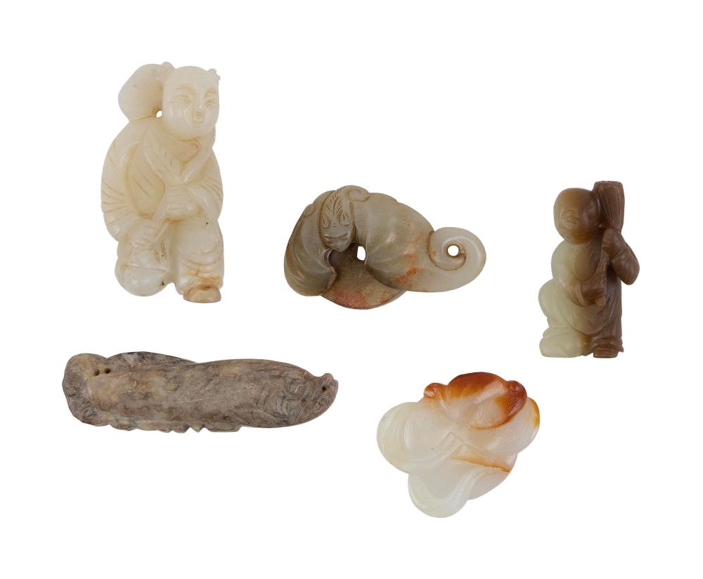 FIVE ASSORTED CHINESE SMALL CARVED