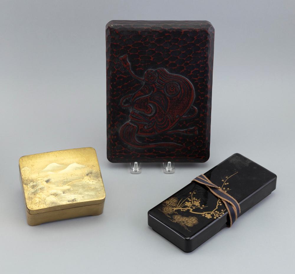 THREE ASSORTED JAPANESE LACQUER