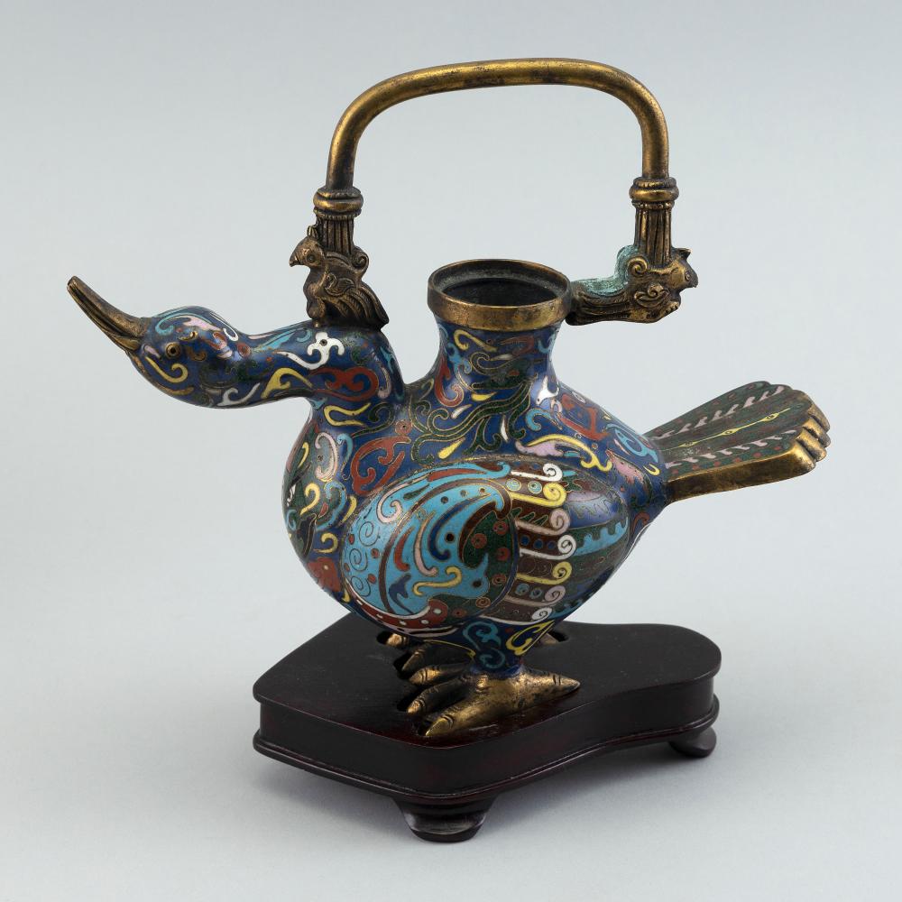 CHINESE CLOISONNÉ ENAMEL DUCK-FORM