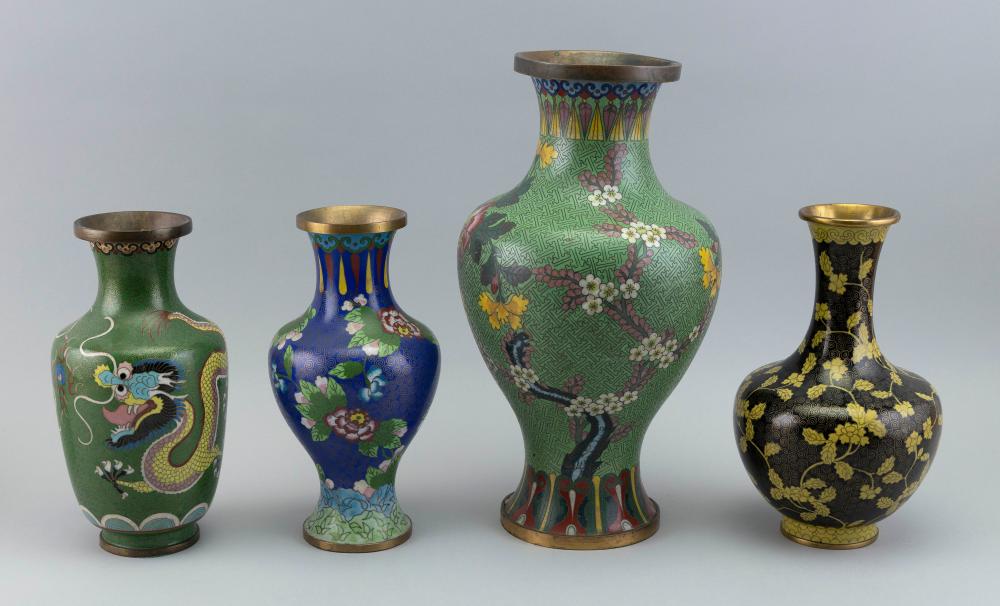 FOUR ASSORTED CHINESE CLOISONNÉ