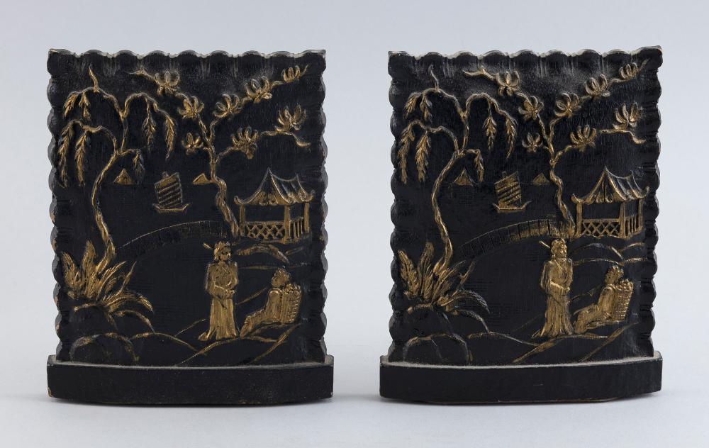 PAIR OF CHINESE COMPOSITE BOOKENDS
