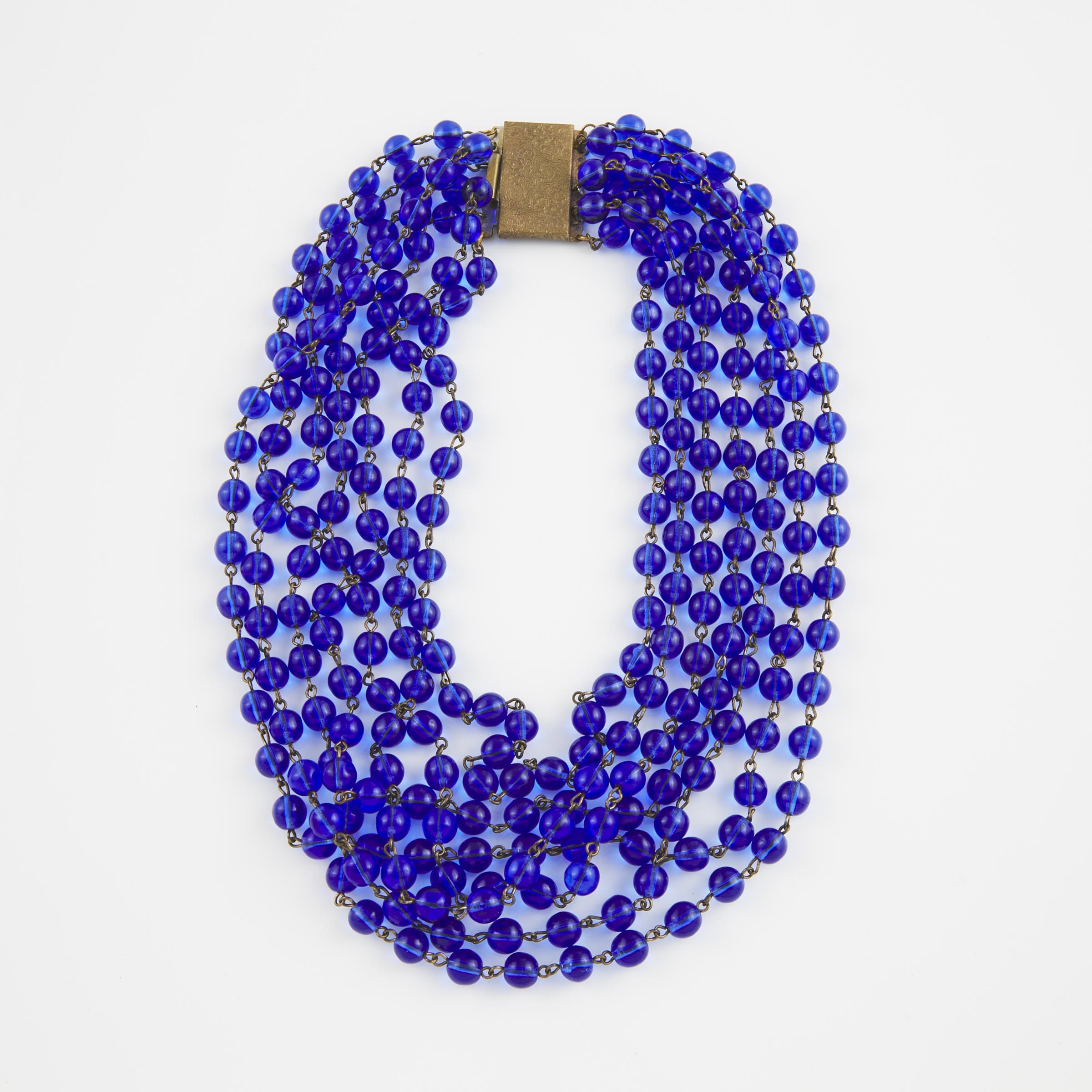 7-Strand Cobalt Blue Glass Bead