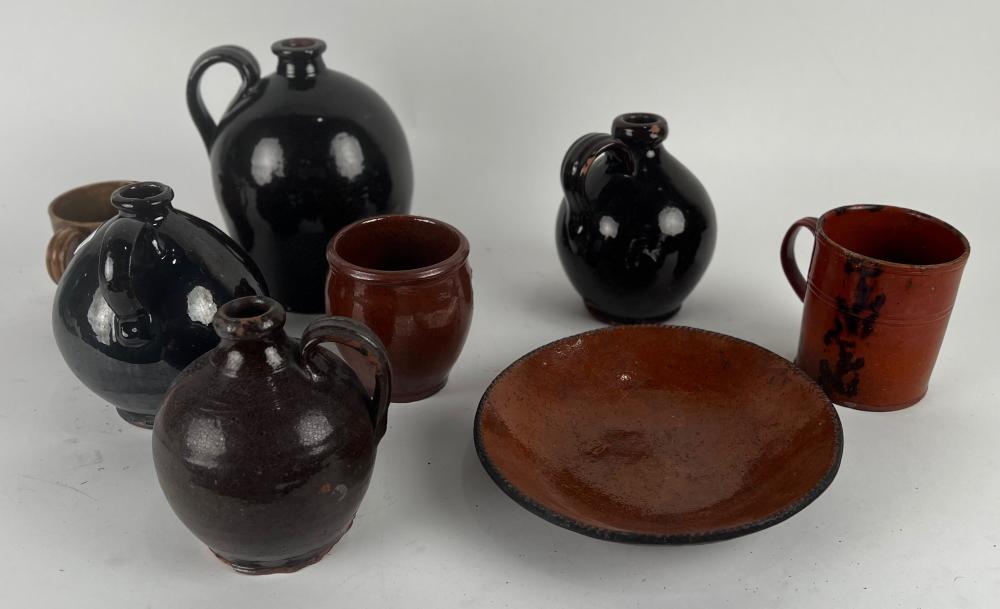 COLLECTION OF REDWARE POTTERY 19TH 2f2133
