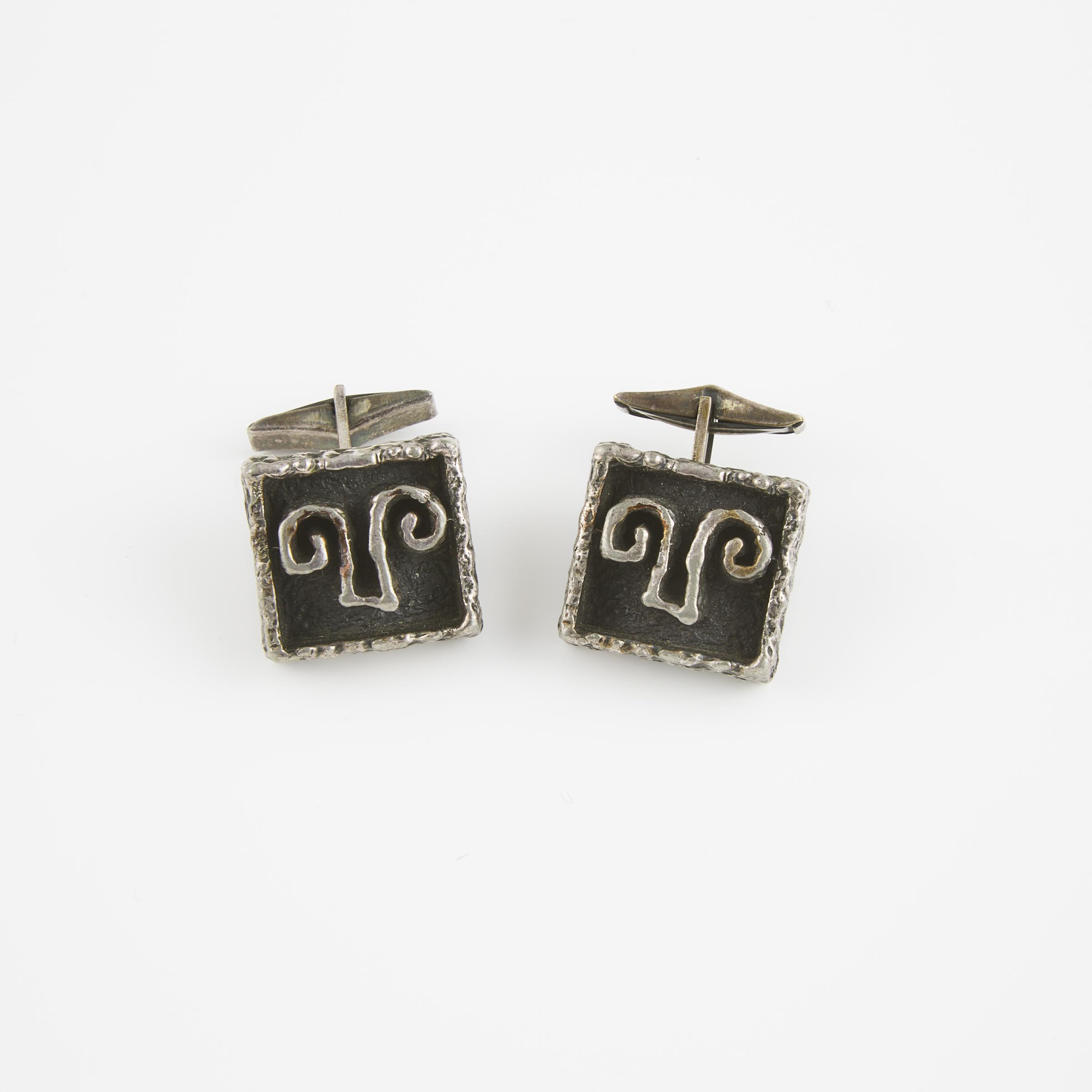 Pair Of Guy Vidal Pewter Cufflinks 2f217f