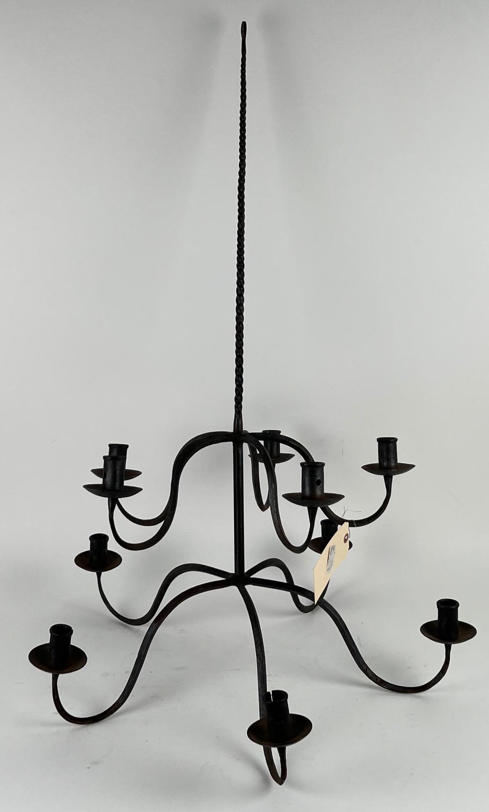 WROUGHT IRON CHANDELIER 20TH CENTURY 2f219a