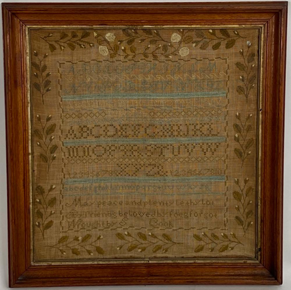 EARLY AMERICAN SCHOOLGIRL NEEDLEWORK