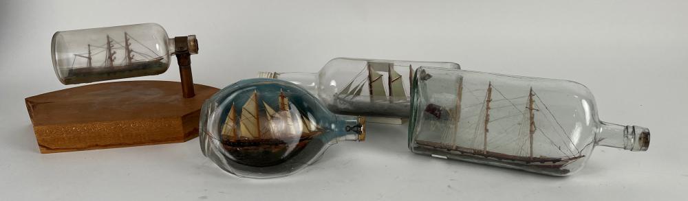 FOUR SHIP IN A BOTTLES EARLY 20TH 2f21f3