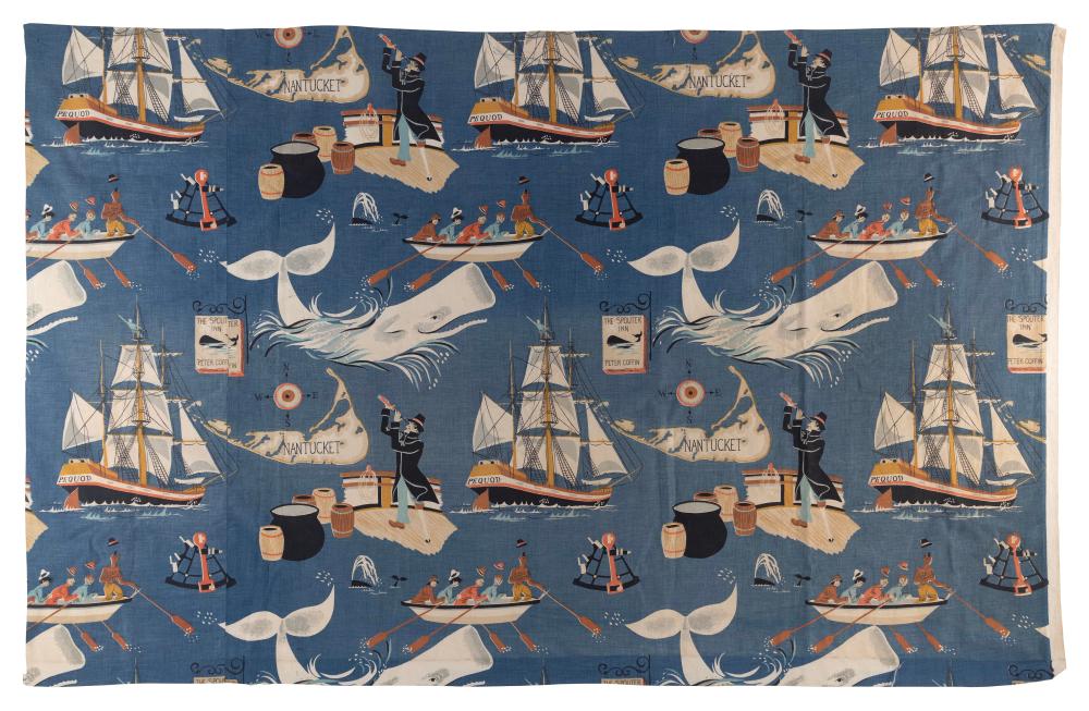  MOBY DICK FABRIC REMNANT MID 20TH 2f2258