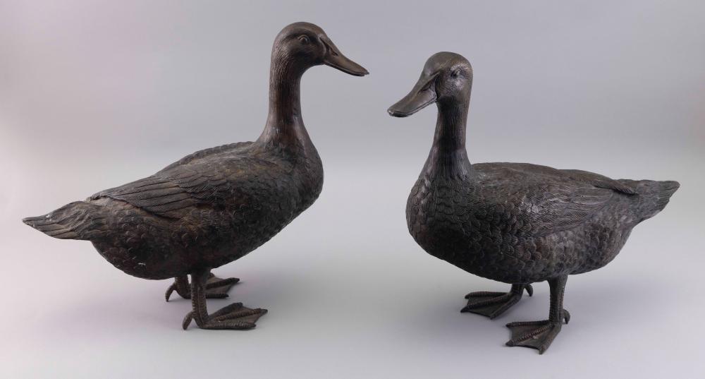 PAIR OF BRONZE MALLARDS LATE 20TH 2f22ac