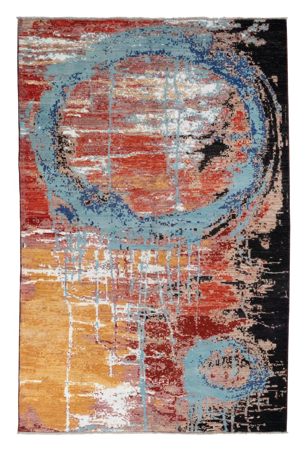 CONTEMPORARY RUG: 9'2" X 5'11"