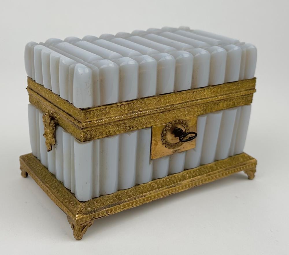 FRENCH OPALINE GLASS JEWELRY BOX