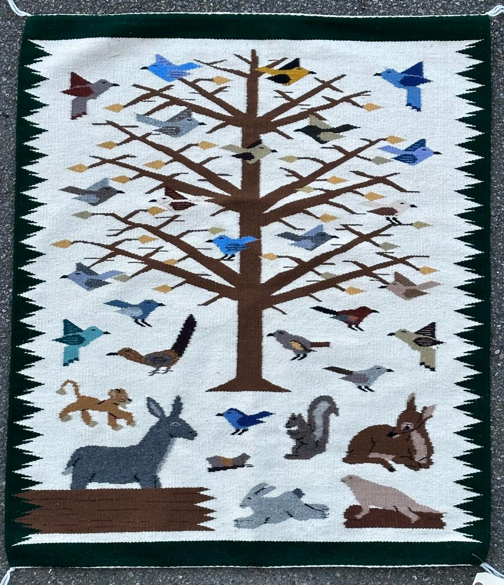 NAVAJO PICTORIAL RUG LATE 20TH