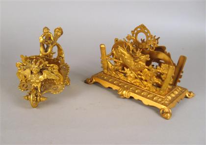 Two gilt bronze desk accessories