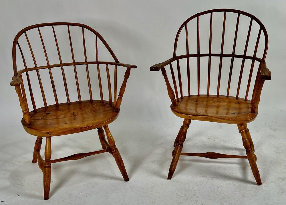 TWO WINDSOR BOWBACK ARMCHAIRS 19TH