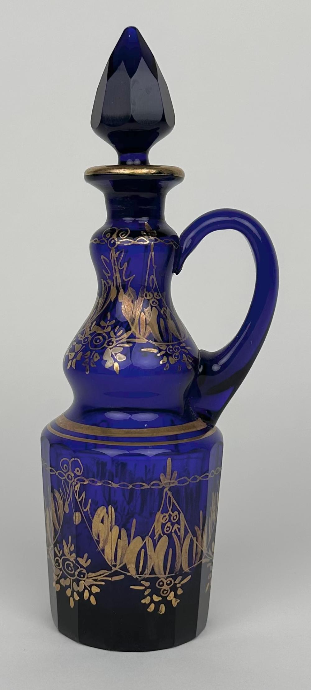 COBALT BLUE VINEGAR BOTTLE ENGLAND,