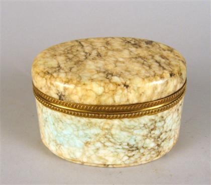 Oval mottled marble box early 4b6df