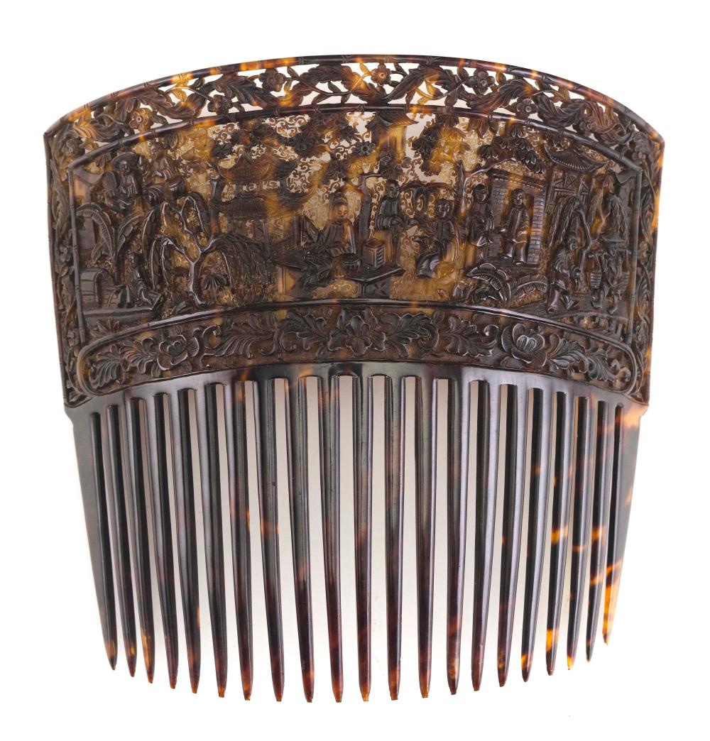 CHINESE EXPORT SHELL HAIR COMB 2f2552
