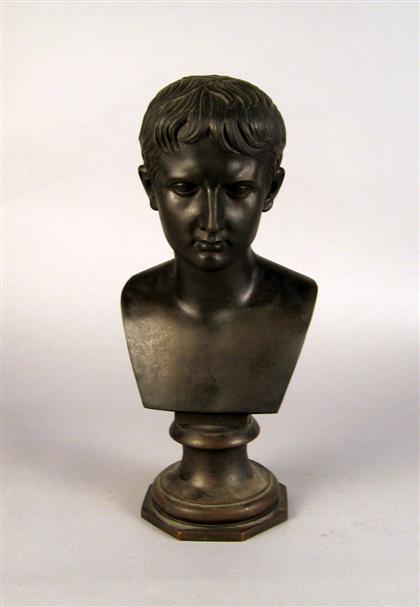 Italian patinated metal bust of