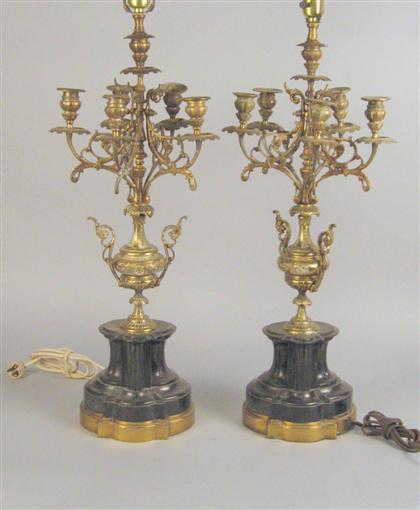 Pair of French gilt brass and black 4b6f8
