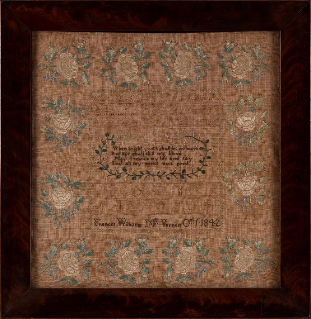 AMERICAN NEEDLEWORK SAMPLER DATED