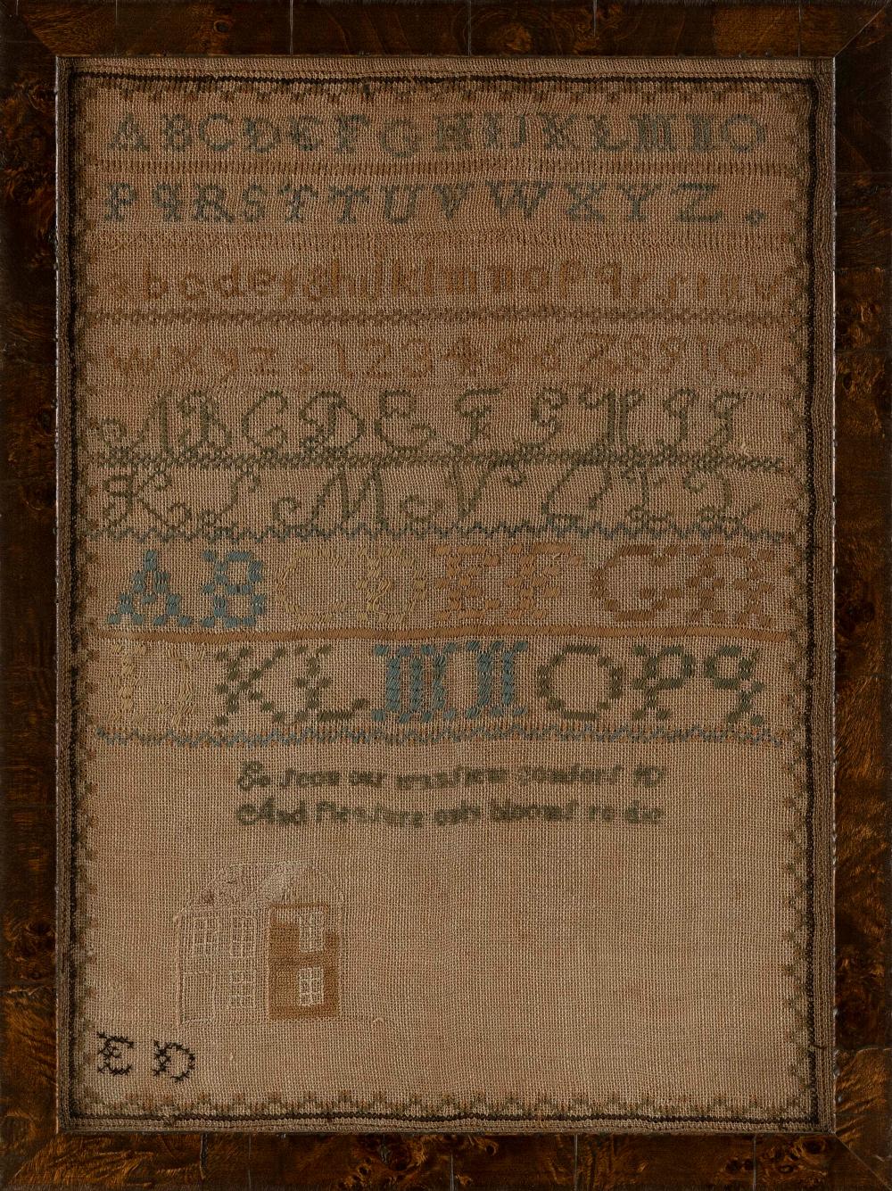 NEEDLEWORK SAMPLER 19TH CENTURY