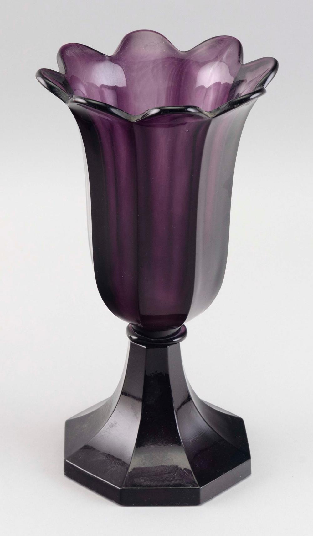 SANDWICH GLASS TULIP VASE MID-19TH