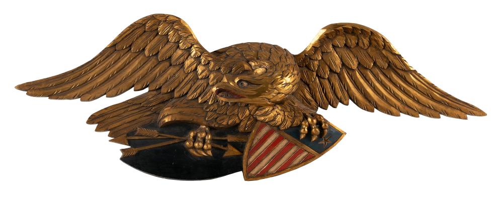 CARVED AND PAINTED WOODEN EAGLE