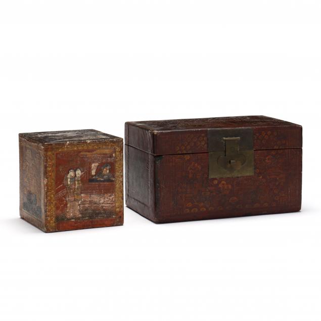 TWO CHINOISERIE BOXES Circa 1900  2f0020