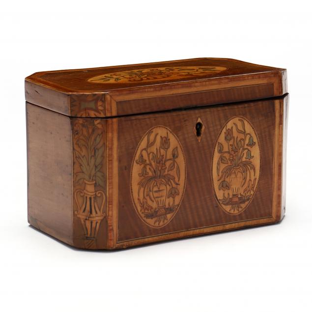 GEORGE III INLAID TEA CADDY Circa 2f001c