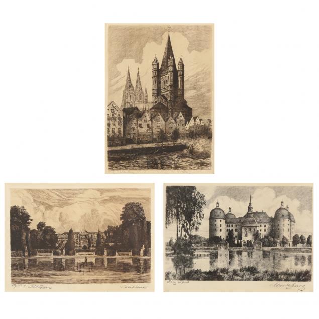 THREE ANTIQUE CONTINENTAL ETCHINGS