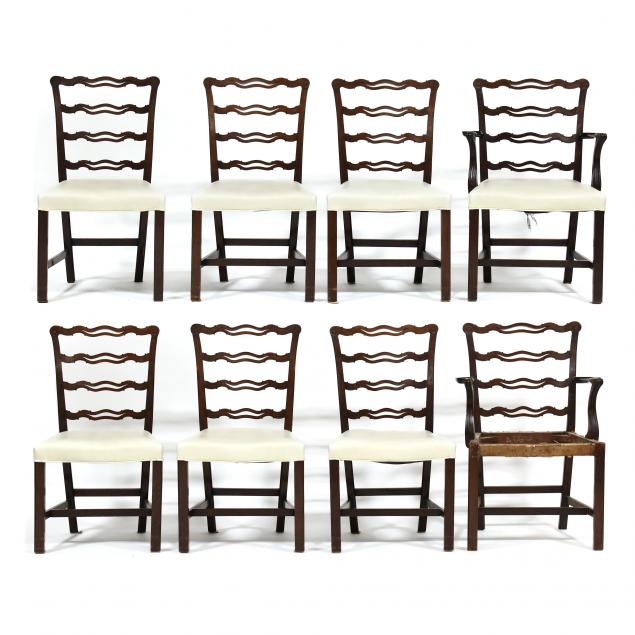 SET OF EIGHT ANTIQUE ENGLISH CHIPPENDALE 2f004c