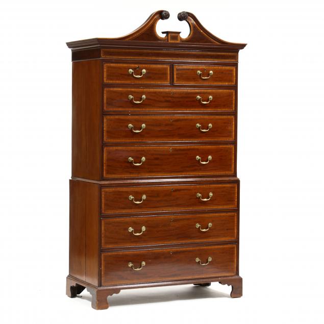 GEORGE III INLAID MAHOGANY CHEST 2f0046