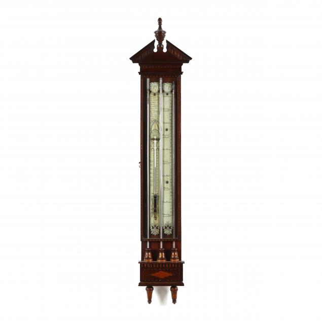 DUTCH INLAID MAHOGANY CONTRA BAK-BAROMETER