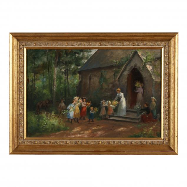 VINTAGE PAINTING OF WOMEN AND CHILDREN